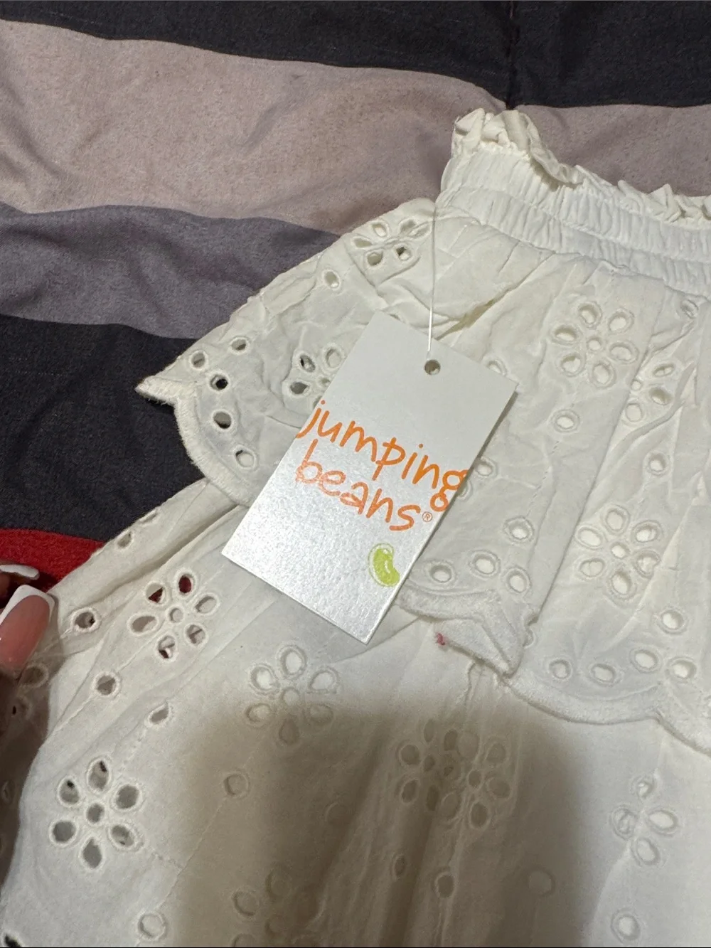 Little girls White Eyelet Tiered Mini Skirt